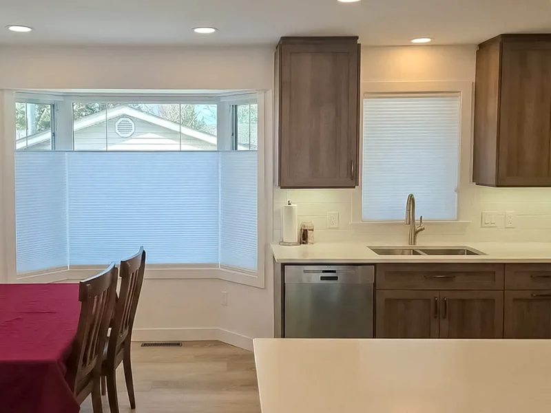Honeycomb Blinds in a dining room
